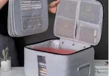 Handcuffs Document Storage Bag File Organizer Bag with Lock Document Organizer Bag with Zipper Portable Travel Filing Storage Bag